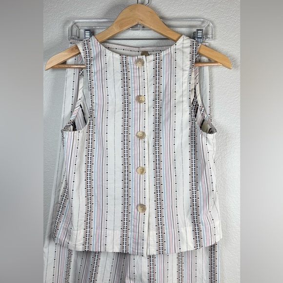 Anthropologie The Odells Multicolor Striped Pants and Cropped Top Set Small - Picture 9 of 14